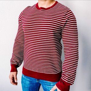J. Crew Mercantile Striped Maroon Sweater Cotton